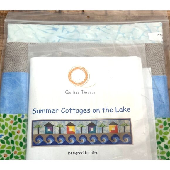 Quilted Threads Summer Cottages On The LakeRow By Row Quilt Pattern & Fabric Kit - Picture 2 of 3